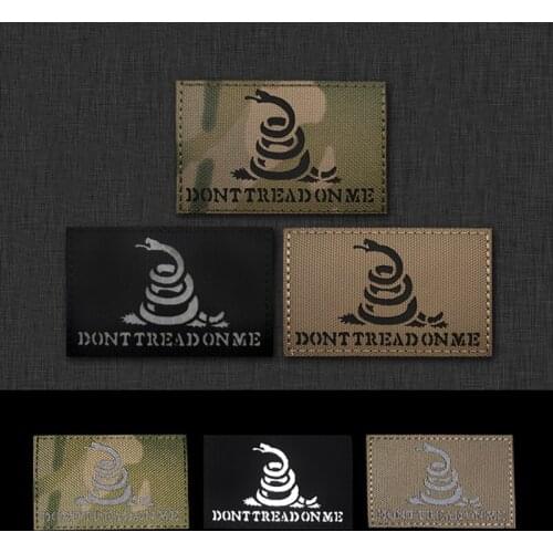 Reflective IR American Gadsden Flag Don’t Tread On Me Snake Patches Armband Nylon Velcro Night Recognition Chapter For Clothes