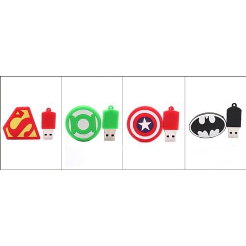 Pendrive cartoon heros shield usb stick 4G 8G 16G 32G 64G pen drive cartoon super heros memory stick creative usb flash drive