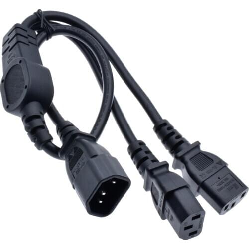 IEC 320 C14 to 2 Ways C13 extension Cord,Y type Splitter Power supply line cable,IEC 320 Male to 2 Female Adapter cord,250V 10A