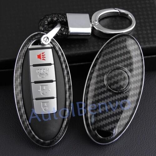 Carbon Fiber Car Key Protect Shell For Nissan Qashqai Altima Sentra Titan Pathfinder Infiniti Q30 Q50 Q70 QX50 QX70 Accessories
