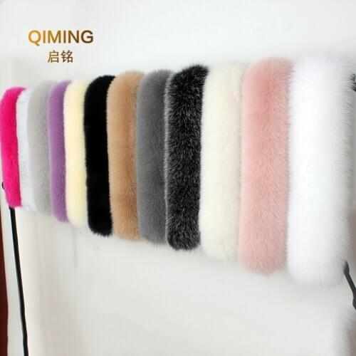 Women Winter 100% Real Fox Fur Collar Scarf Coat Fur Hat Collar Luxury Fox Fur Scarves for ladies Warm Neck Warmers Shawl