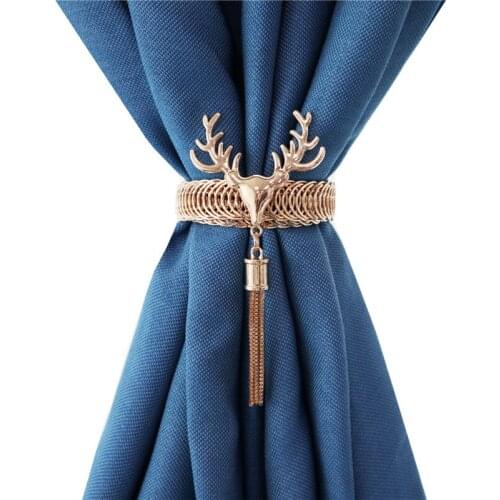 1 pair of /2pcs creative Nordic light luxury wind metal deer head hanging ear curtain buckle curtain home soft decoration