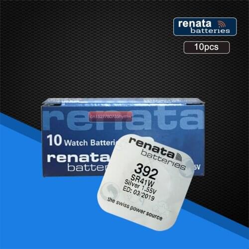 10pack renata Silver Oxide Watch Battery 392 SR41W 1.55V 100% original brand renata 392 renata 41 battery