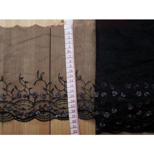 17Yards Black Flower Pattern Lace Trim Clothing Accessories Wedding Underwear Sewing Notions DIY Apparel Fabric