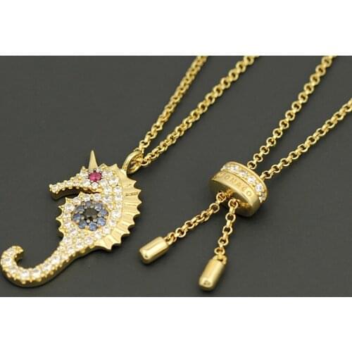 18K Golden Plated Seahorse Adjusted Neck Chain