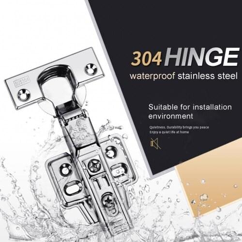 2Pcs 2mm Stainless Steel Universal Hinge Fixed Hydraulic Door Damper Hinges Cabinet Closet Hardware Accessories