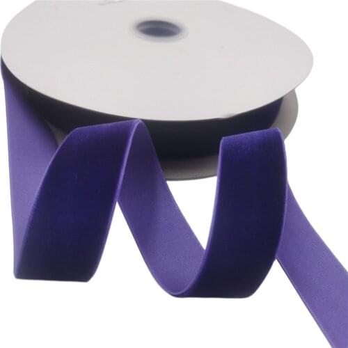 25MM X 25Yards Nylon Plum Purple Velvet Ribbon Single Face for Handmade Gift Bouquet Wrapping Home Party Decoration Christmas