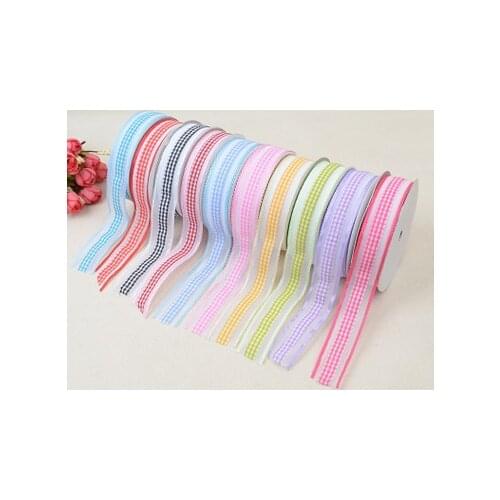 30 rolls /lot 20yards plaid ribbon DIY handmade materials , Clothing accessories accessories headdress