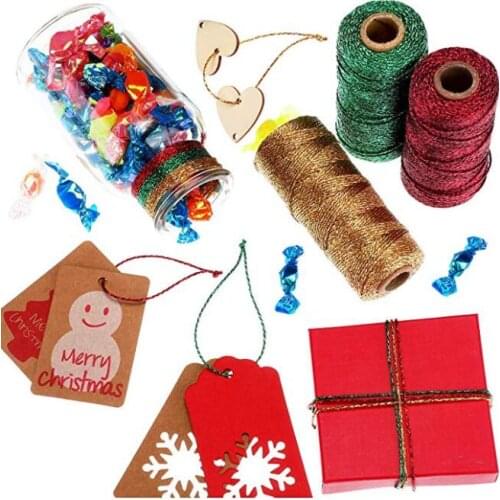 5 spools 330 Yard Totally Metallic Baker Twine Christmas Gift Wrapping Twine Assorted Twine String for DIY Crafts Presents