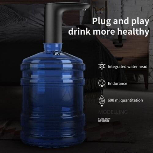 600ml Barreled Water Electric Water Pump Mute Automatic Quantitative Mineral Water Dispenser Household Office USB Charging