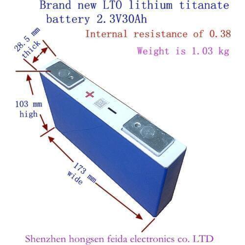 1pc LTO 2.3v 30Ah 30000mAh Lithium Titanate Battery Cell 300A Fast Charging Rechargeable for Diy Pack Power Long Cycle Life