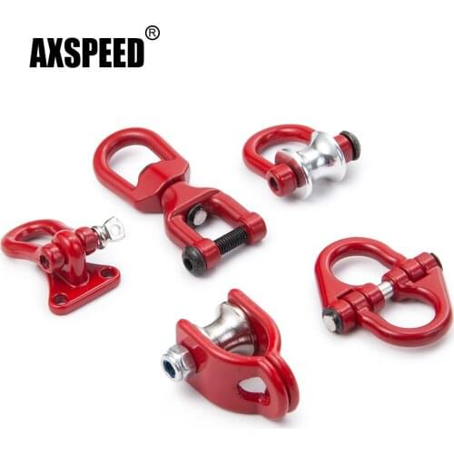 AXSPEED Metal Tow Hook Recovery Shackle Winch Pulley Ring Buckle for Traxxas TRX4 D90 Axial SCX10 Wraith 1/10 RC Crawler Car