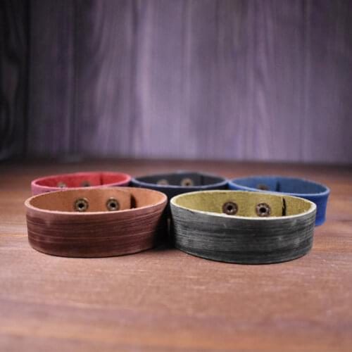 2020 Cowhide Cowboy Style Bracelet Black/brown Strap Wide Wrap Leather Bracelet Buckle Wristband Men Cuff Bracelets Punk Jewelry