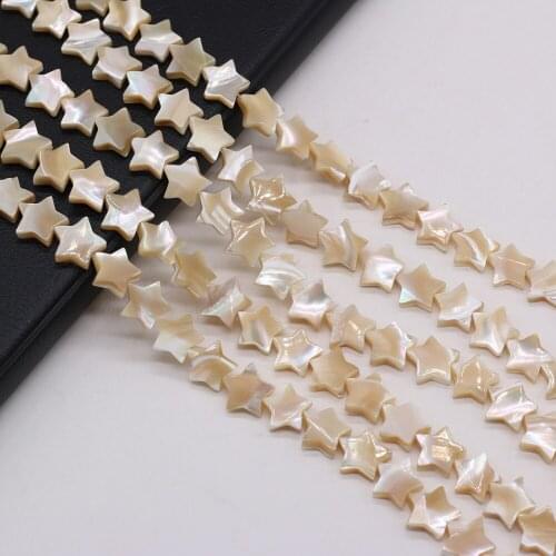 Natural Shell Loose Beads Pentagram Shape Yellow Pearl of Shell Bead Necklace Accessories for Jewelry Making Bracelet Charms