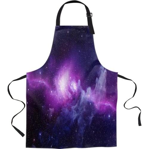 Purple Galaxy Sky Aprons for Women Men Kid Cooking Baking Apron Kitchen Utility Equipment Accessories