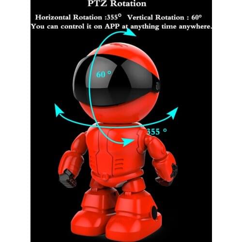 1080P WiFi Robot IP Camera Pan Tilt Security WiFi Camera Support P2P Night vision Motion Detection Two way Audio+TF Card Slot