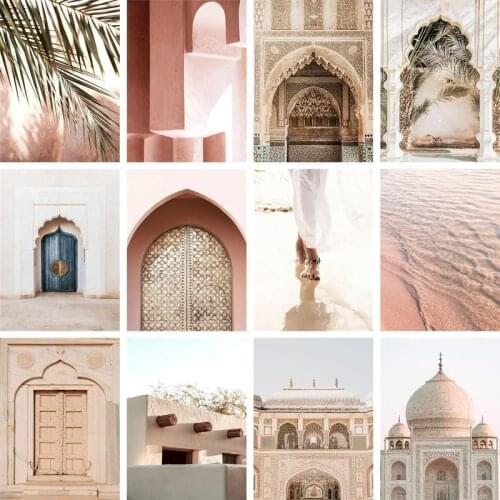 GATYZTORY DIY Painting By Numbers Building Picture On Canvas Landscape Coloring By Numbers Acrylic paints Home Decor