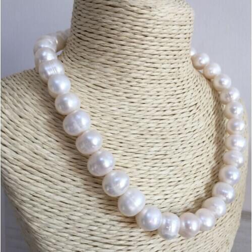 Classic 12-13mm south sea baroque gold pearl necklace 14k/20