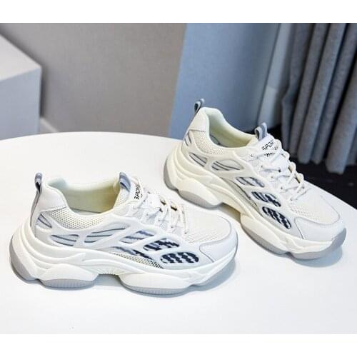 Spring Mesh Women Sneakers Lace Up Board Shoes Women White Running Shoes Ladies Casual Light Women Canvas Shoes Tenis Zapatos