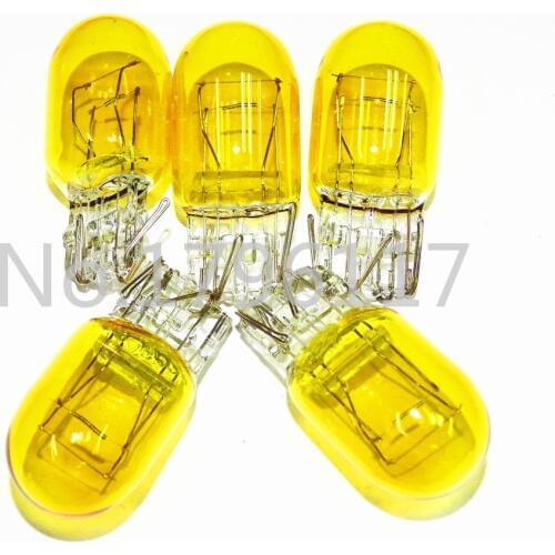 10x 580 1891 7443 T20 W21W 12V 5W 21W Yellow/Orange Xenon W3x16q Car Wedges Brake Light Bulb Auto Lamp DRL Sidelight Light