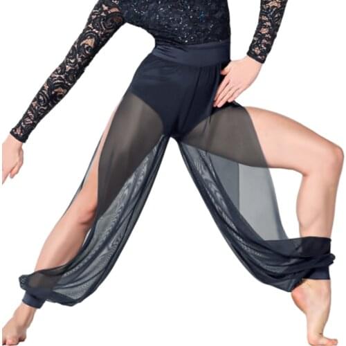 MiDee Dance Sport Pants Women High Waist Casual Loose Wide Leg Breathable Quick Dry Cropped Pant Plus Size Modern Lyrical Wear