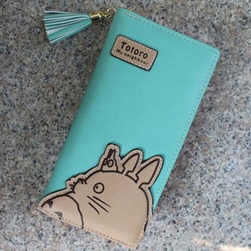 Cartoon Anime My Neighbor Totoro Women Wallets Cartoon Card Holder Coin Purse Zipper & Hasp Clutch Long Wallet