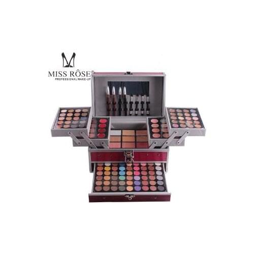 MISS ROSE three-layer set blush foundation liquid eyebrow powder repair powder makeup box makeup artist special eye shadow tray