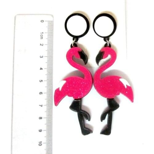New arrival items acrylic seabird flamingo earrings
