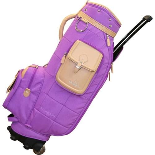New Style Golf Bag Canvas Waterproof Golf Club Bag Men and Womens Sport Travel Package Purple
