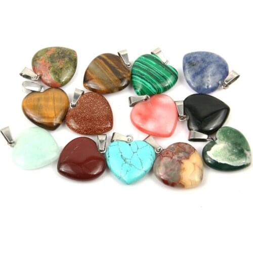 Wholsale Natural Stone Pendant Water Drop Shape Pendants Pink Crystal/Tiger Eye Charms for Necklaces Jewelry Making 20*6 mm