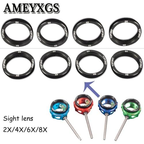 1pc Archery 2x 4x 6x 8x Compound Bow Scope Sight Lens Archery Clarifiers Magnify Glass 30mm For Hunting Shooting Accessories