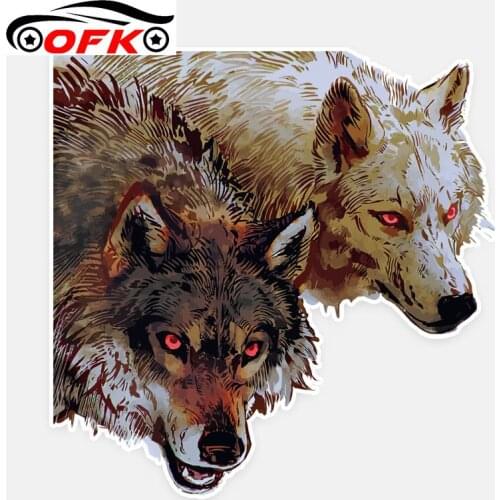 OFK Personalized Animal Wolf PVC Decal Car Sticker Decoration Accessories14CM* 13.5CM