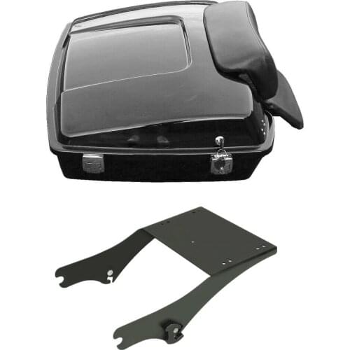 Motorcycle Trunk Backrest Pad & Mount Rack For Harley Touring Tour Pack Street Glide Electra Glide Road King 1997-2008 2007