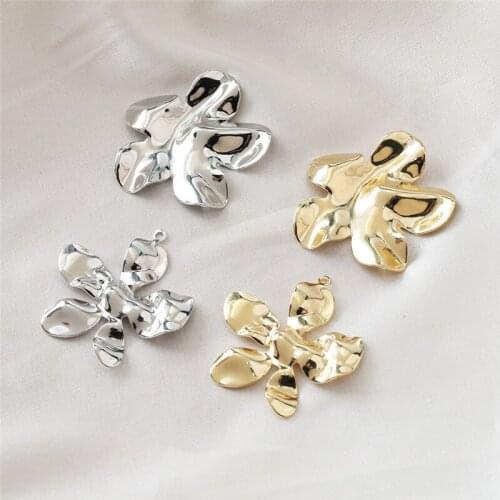 Diy jewelry making 40pcs/lot geometry irregular cartoon flowers shape copper floating locket charms fit earring accessory