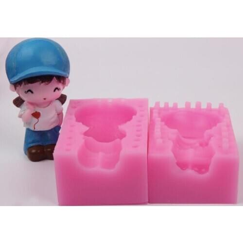 Silicone mold 3D cartoon girl shape Fondant cake mould chocolate mold clay craft decoration mold Handmade tools