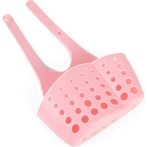 Kitchen Sink Drain Basket Adjustable Snap Button Type Hanging Drain Basket Dish Cloth Sponge Holder Storage Basket