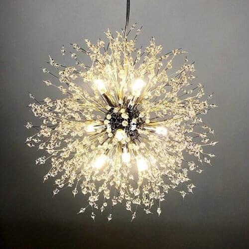 Modern Chandelier Crystal LED G9 Dandelion Lighting Pendant Lamp For Dining Room Living Room hanglamp luminiare kitchen fixture