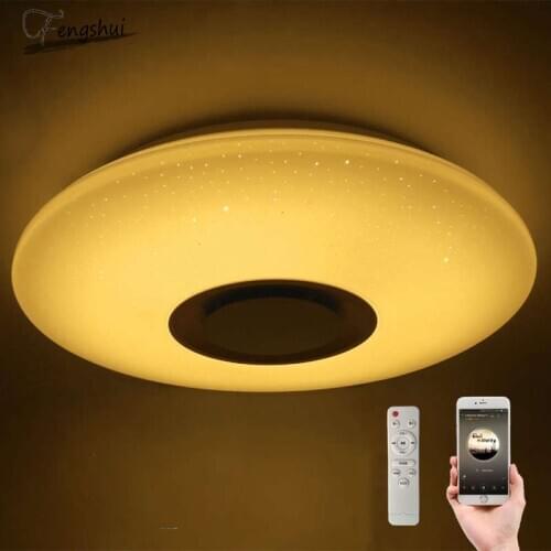 Modern Decor RGB Ceiling Light Colorful Ceiling Lamp Starlight Music with Bluetooth Speaker Dimmable Colors Light Bedroom Light