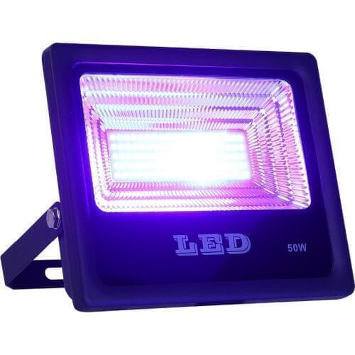 50W UV LED Floodlight Ultra Violet Flood Light Waterproof for Blacklight Party Curing, Glue, Halloween, Fishing Aquarium