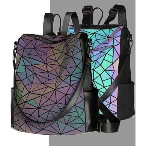 Luminous large Women Backpack Female Sequin Travel Bag School Backpack For Teenage Girls holographic Bagpack sac a dos mochila