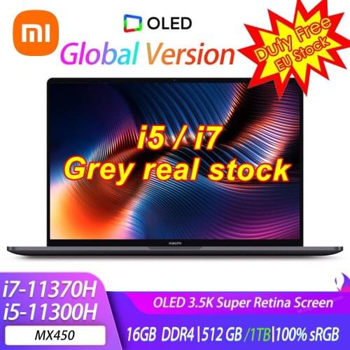 Xiaomi Mi Laptop Pro 15 i7-11370H/i5-11300H MX450 3.5K OLED 15.6Inch Notebook 16GB DDR4 512GB/1TB SSD Home Office Ultraslim PC