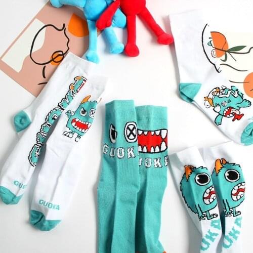 Unique personality little monster socks street hip-hop trend socks breathable sweat-absorbent men and women couple socks