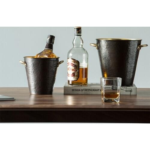 Handmade pure copper bar decoration and practical integration modern light luxury creative ice bucket champagne bucket fashion a