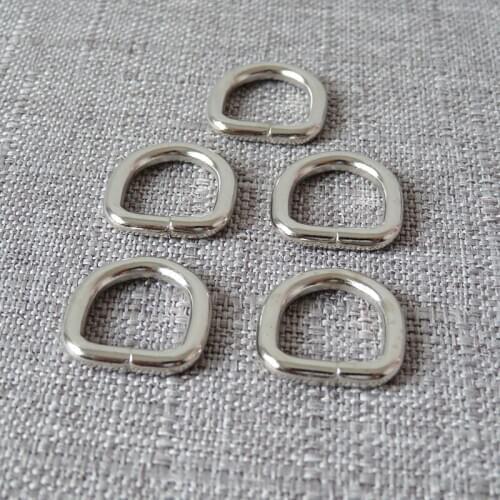 10Pcs 10mm 12mm Webbing Metal D Ring DIY Cat Dog Collar Buckle Bag Belt Purse Straps Loop Clasp Knapsack Garment Accessory