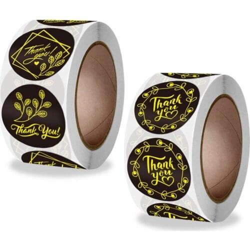 100-500pcs Flower Bronzing gold Thank You Stickers Seal Labels Thank You for Supporting My Small Business Stickers Gift decor