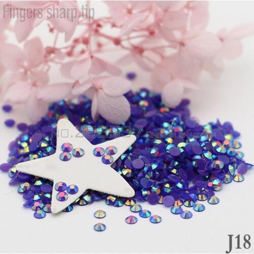 2017 Fingers Sharp Tip 1000pcs 3mm Milk Jelly beads nail art Dark Purple AB flat nail DIY mobile shell decorative diamond J18