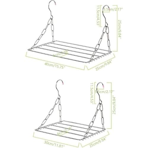 2021 New Balcony Folding Shoe Drying Rack Clothes Airer Stainless Steel Laundry Underwear