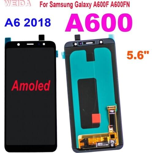 5.6" Original Super AMOLED For Samsung Galaxy A6 2018 A600 A600F A600FN LCD Display Touch Screen Digitizer Assembly for A600 LCD