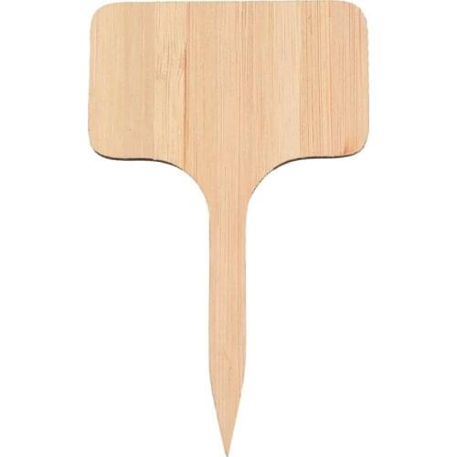 50Pcs Bamboo Plant Labels , Eco-Friendly T-Type Wooden Plant Sign Tags Garden Markers for Seed Potted Herbs Flowers Vegetables