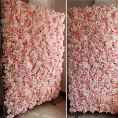 7.9ft x 7.9ft hot Pink Wedding Flower Wall Rose & Hydrangeas flower backdrop wedding decoration